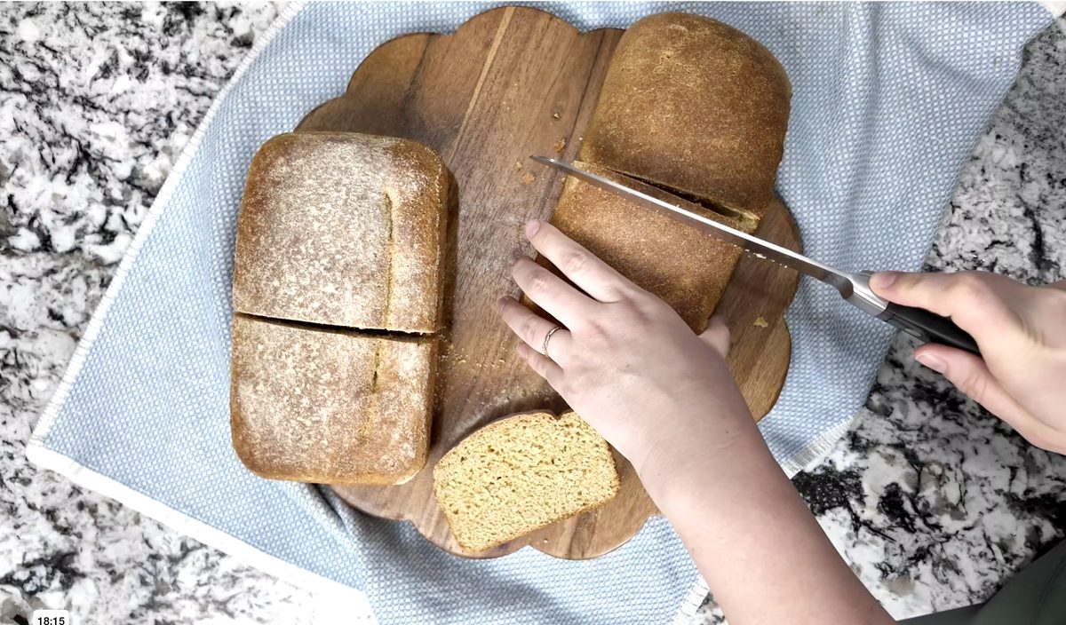 Sliced fresh milled bread